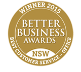 Better business awards NSW best customer service-office winning seal 2015